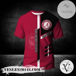 Alabama Crimson Tide Personalized Custom Text All Over Print T-shirt  – NCAA