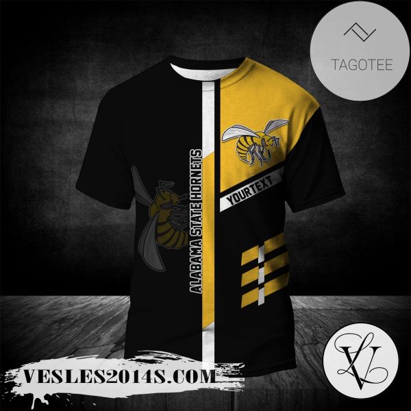 Alabama State Hornets Personalized Custom Text All Over Print T-shirt  – NCAA