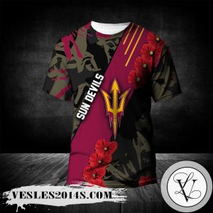 Arizona State Sun Devils All Over Print T-Shirt Sport Style Keep Go On  – NCAA