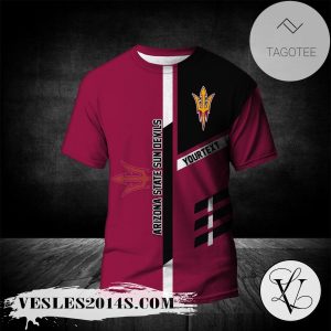 Arizona State Sun Devils Personalized Custom Text All Over Print T-shirt  – NCAA