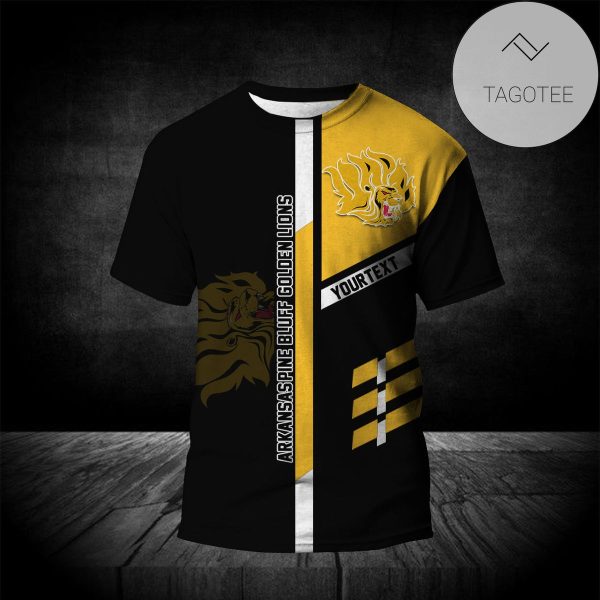 Arkansas-Pine Bluff Golden Lions Personalized Custom Text All Over Print T-shirt  – NCAA