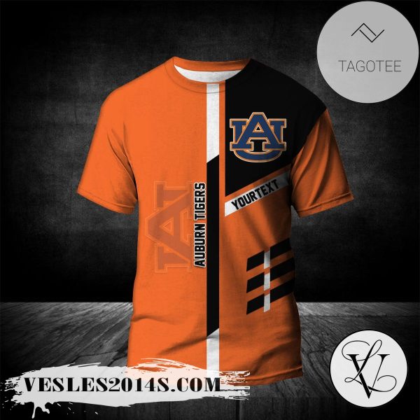 Auburn Tigers Personalized Custom Text All Over Print T-shirt  – NCAA