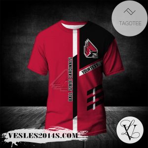 Ball State Cardinals Personalized Custom Text All Over Print T-shirt  – NCAA