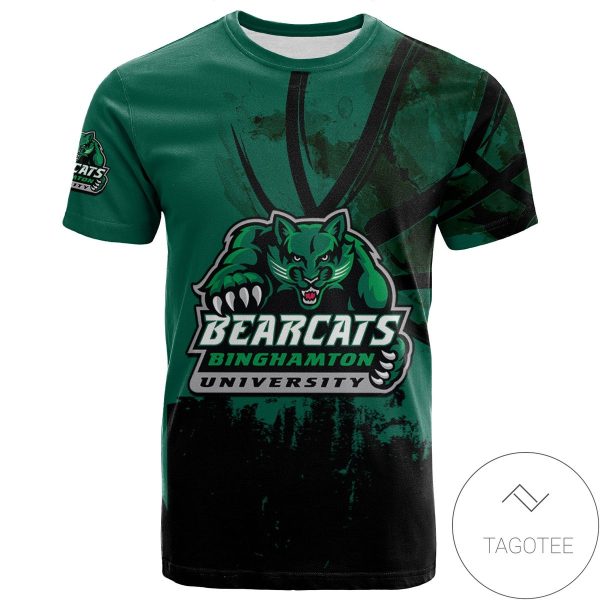 Binghamton Bearcats All Over Print T-Shirt Men’s Basketball Net Grunge Pattern – NCAA