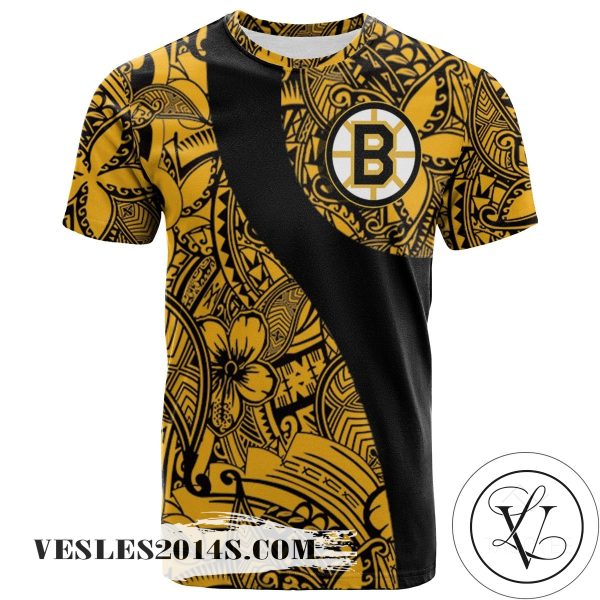 Boston Bruins All Over Print T-Shirt Polynesian  – NHL