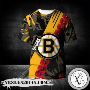 Boston Bruins All Over Print T-Shirt Sport Style Keep Go on – NHL