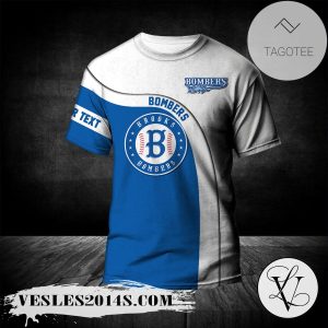 Brooks Bombers T-shirt Curve Personalized Custom Text  – CA BASEBALL