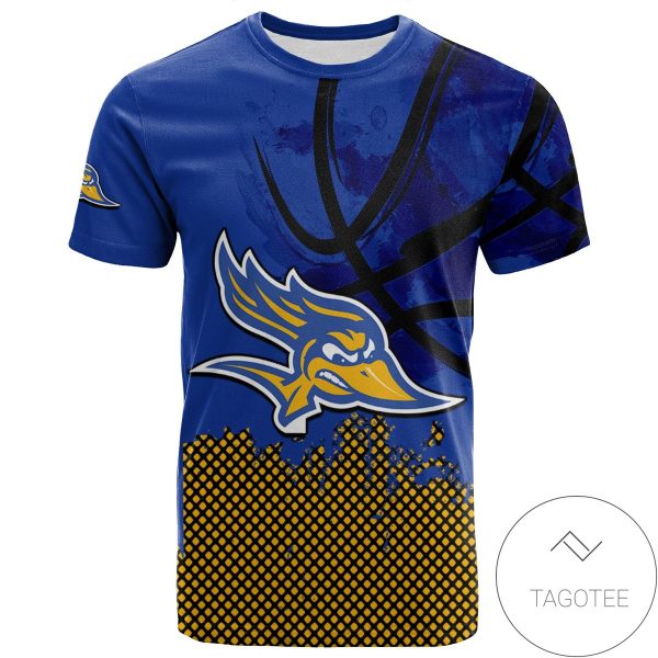 Cal State Bakersfield Roadrunners All Over Print T-Shirt Men’s Basketball Net Grunge Pattern – NCAA