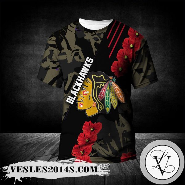 Chicago Blackhawks All Over Print T-shirt Sport Style Keep Go on – NHL