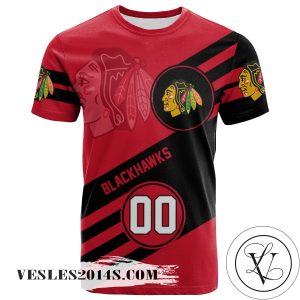 Chicago Blackhawks All Over Print T-shirt Sport Style Logo   – NHL