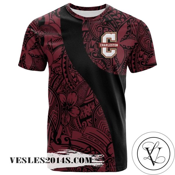 College of Charleston Cougars All Over Print T-shirt Polynesian   – NCAA