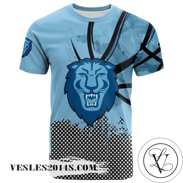 Columbia Lions All Over Print T-shirt Men’s Basketball Net Grunge Pattern – NCAA