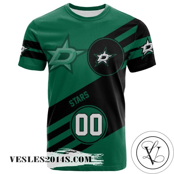 Dallas Stars All Over Print T-shirt Sport Style Logo   – NHL