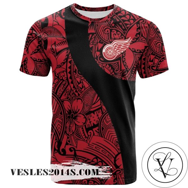 Detroit Red Wings All Over Print T-shirt Polynesian   – NHL