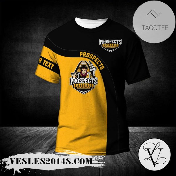 Edmonton Prospects T-shirt Curve Personalized Custom Text  – CA BASEBALL