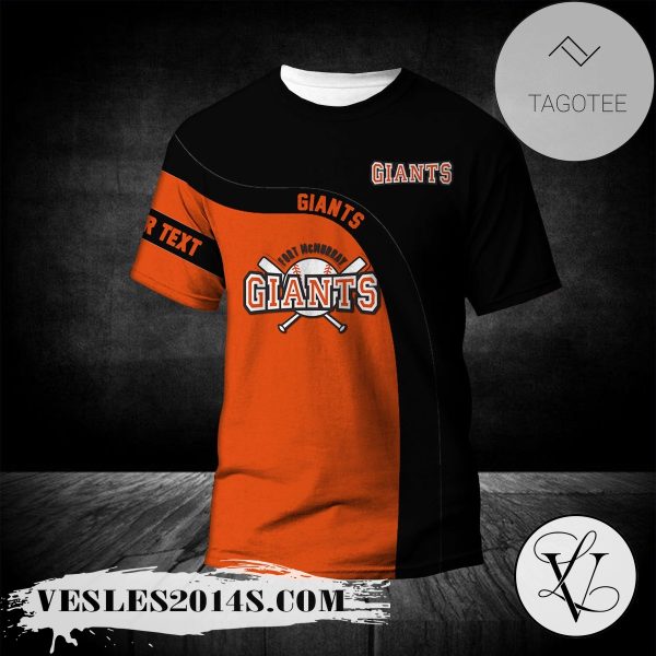 Fort McMurray Giants T-shirt Curve Personalized Custom Text  – CA BASEBALL