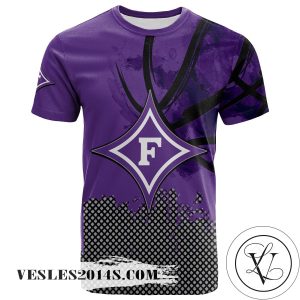 Furman Paladins All Over Print T-shirt Men’s Basketball Net Grunge Pattern – NCAA