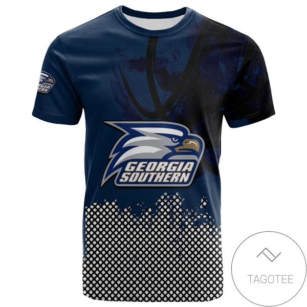 Georgia Southern Eagles All Over Print T-shirt Men’s Basketball Net Grunge Pattern – NCAA