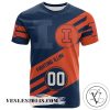 Illinois Fighting Illini All Over Print T-shirt Sport Style Logo   – NCAA