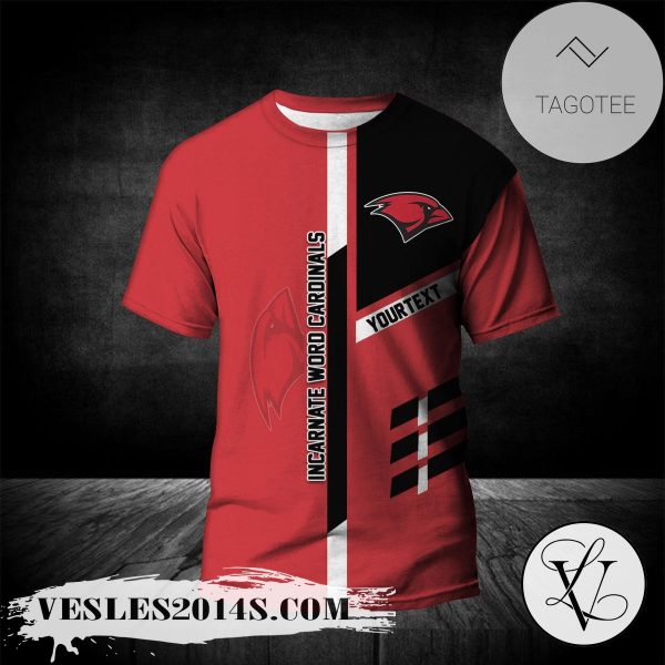 Incarnate Word Cardinals Personalized Custom Text All Over Print T-shirt  – NCAA