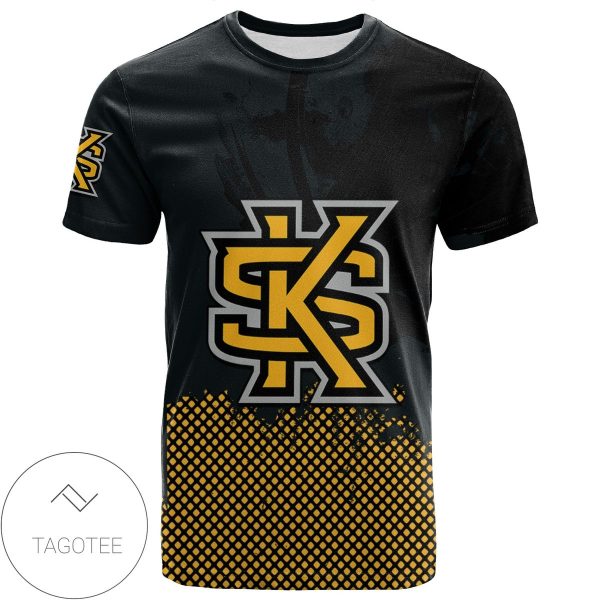 Kennesaw State Owls All Over Print T-shirt Men’s Basketball Net Grunge Pattern – NCAA