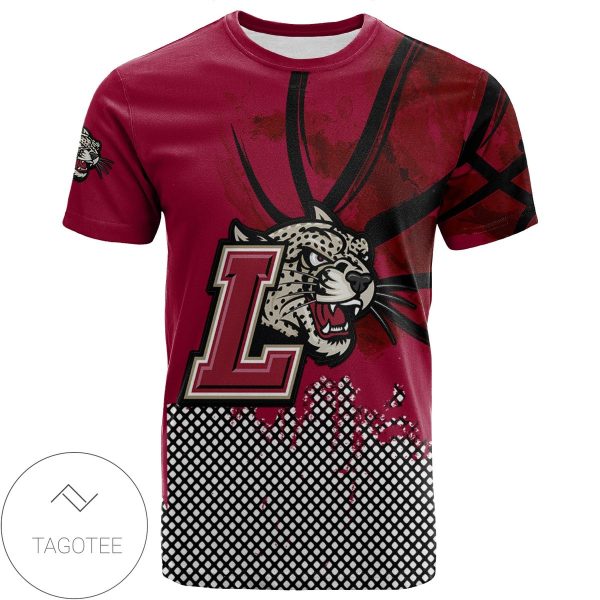 Lafayette Leopards All Over Print T-shirt Men’s Basketball Net Grunge Pattern – NCAA