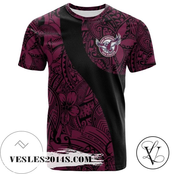 Manly Warringah Sea Eagles All Over Print T-shirt Polynesian   – NRL