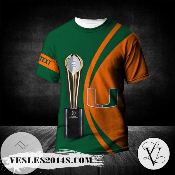 Miami Hurricanes All Over Print T-shirt 2022 National Champions Legendary – NCAA