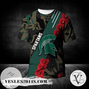 Michigan State Spartans All Over Print T-shirt Sport Style Keep Go On  – NCAA