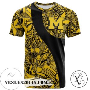 Michigan Wolverines All Over Print T-shirt Polynesian   – NCAA