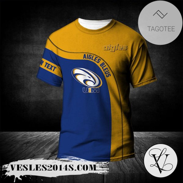 Moncton Aigles Bleus T-shirt Curve Personalized Custom Text  – CA CIS