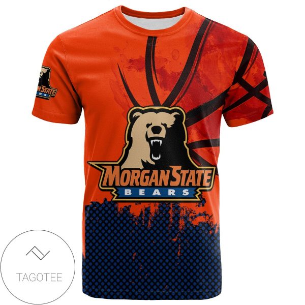 Morgan State Bears All Over Print T-shirt Men’s Basketball Net Grunge Pattern – NCAA