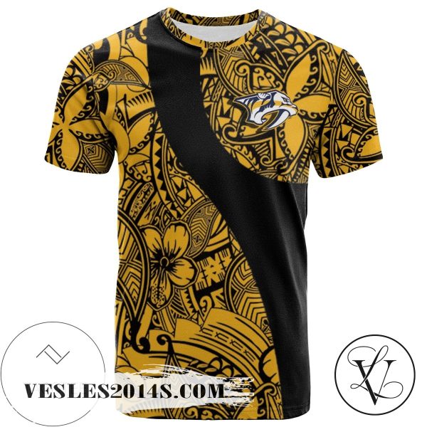 Nashville Predators All Over Print T-shirt Polynesian   – NHL