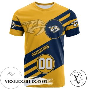 Nashville Predators All Over Print T-shirt Sport Style Logo   – NHL