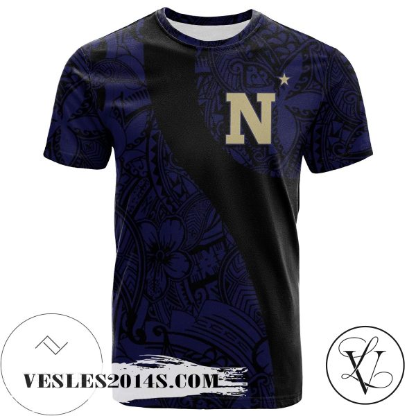 Navy Midshipmen All Over Print T-shirt Polynesian   – NCAA