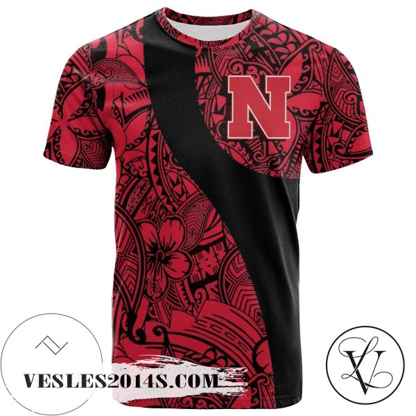 Nebraska Cornhuskers All Over Print T-shirt Polynesian   – NCAA