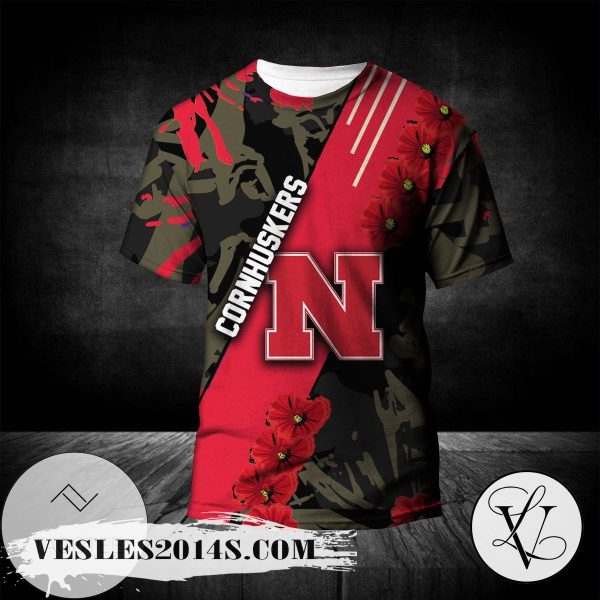 Nebraska Cornhuskers All Over Print T-shirt Sport Style Keep Go On  – NCAA