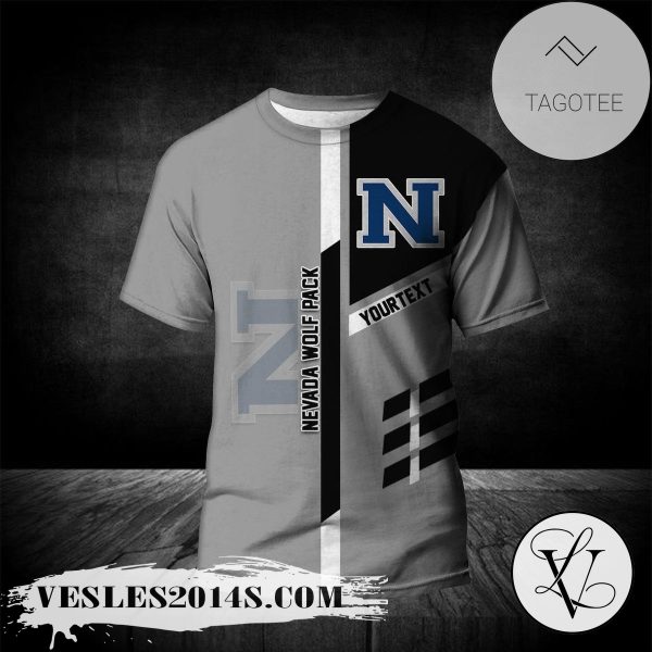 Nevada Wolf Pack Personalized Custom Text All Over Print T-shirt  – NCAA