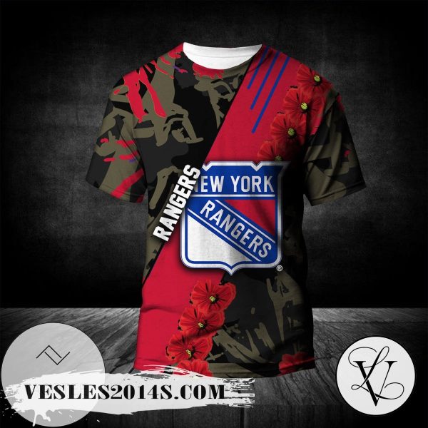 New York Rangers All Over Print T-shirt Sport Style Keep Go on – NHL