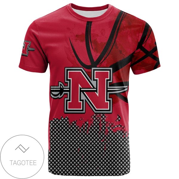 Nicholls State Colonels All Over Print T-shirt Men’s Basketball Net Grunge Pattern – NCAA