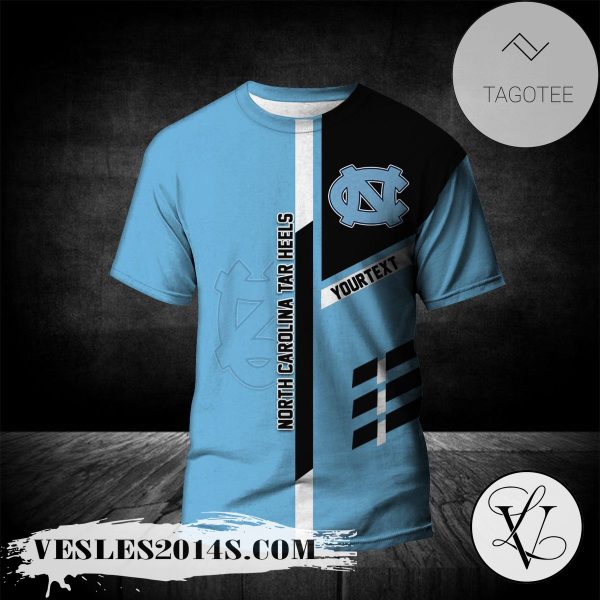 North Carolina Tar Heels Personalized Custom Text All Over Print T-shirt  – NCAA