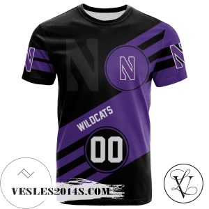 Northwestern Wildcats All Over Print T-shirt Sport Style Logo   – NCAA