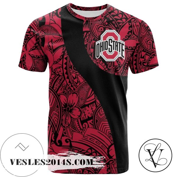 Ohio State Buckeyes All Over Print T-shirt Polynesian   – NCAA