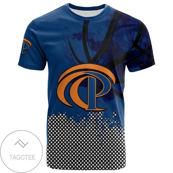 Pepperdine Waves All Over Print T-shirt Men’s Basketball Net Grunge Pattern – NCAA