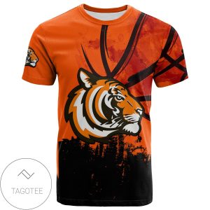 Princeton Tigers All Over Print T-shirt Men’s Basketball Net Grunge Pattern – NCAA