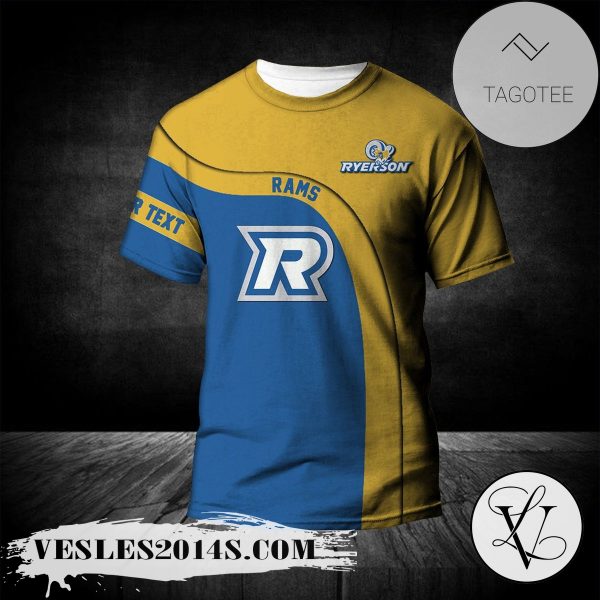 Ryerson Rams T-shirt Curve Personalized Custom Text  – CA CIS