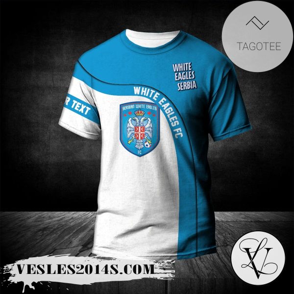 Serbian White Eagles FC T-shirt Curve Personalized Custom Text  – CA SOCCER