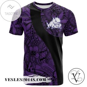 TCU Horned Frogs All Over Print T-shirt Polynesian   – NCAA