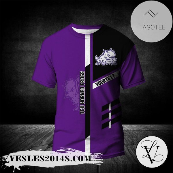 TCU Horned Frogs Personalized Custom Text All Over Print T-shirt  – NCAA