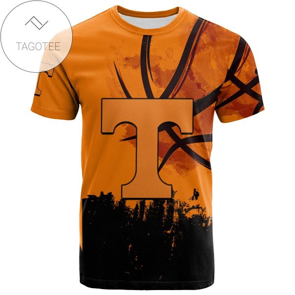 Tennessee Volunteers All Over Print T-shirt Men’s Basketball Net Grunge Pattern – NCAA